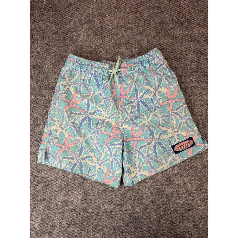 Vineyard Vines Boys Size 7 Swim Trunks Bathing Suit Star Fish Print